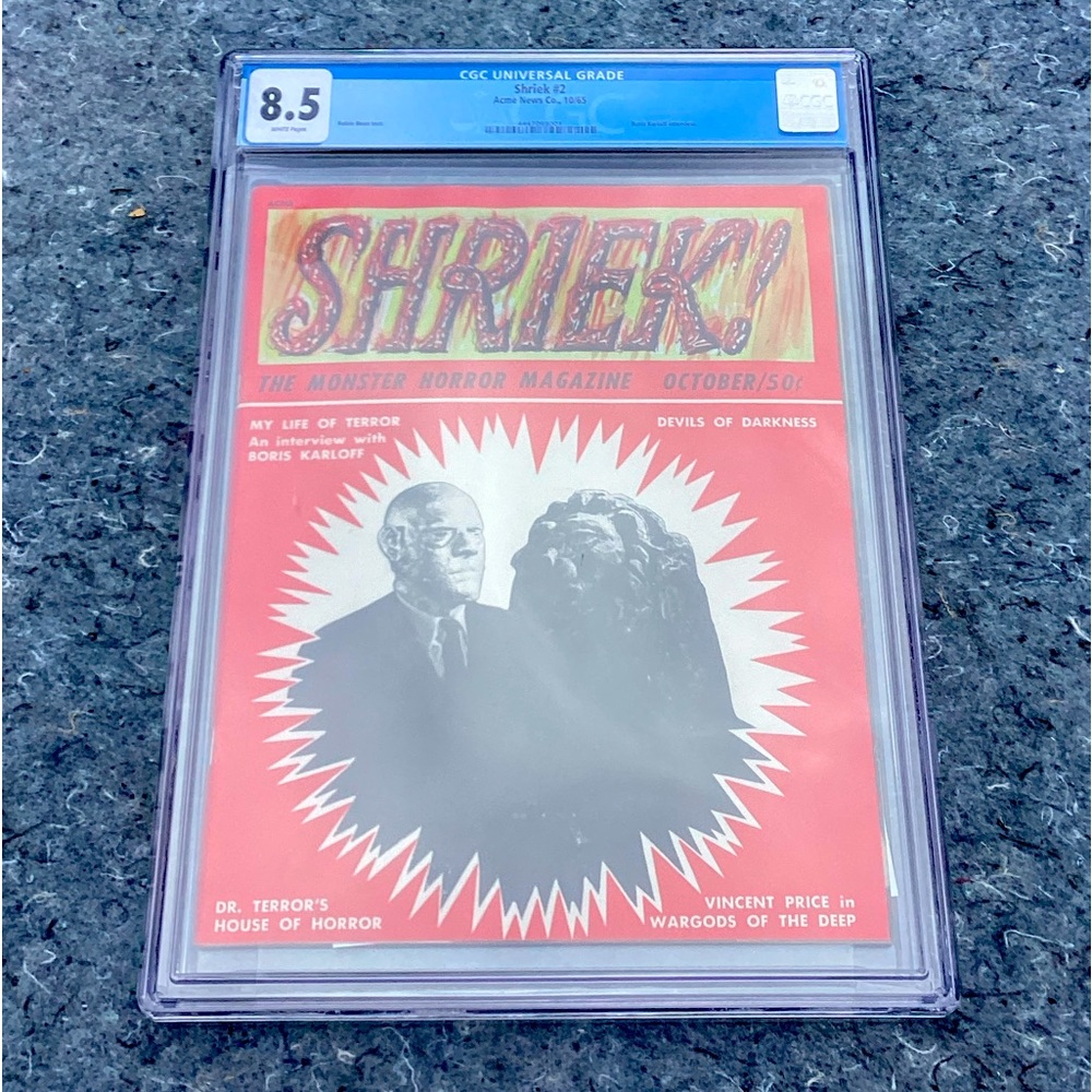 October 1965 Shriek #2 Horror Magazine CGC 8.5 *RARE*